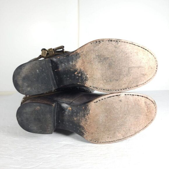 FREEBIRD by STEVEN Women's Knox US7 Leather Distressed Dark Brown Riding Boots - Picture 11 of 12